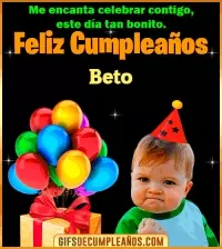 GIF Meme de Niño Feliz Cumpleaños Beto